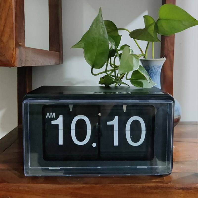 自动翻页钟客厅座钟翻页时钟桌面摆D件电子钟挂钟复古机械数字现