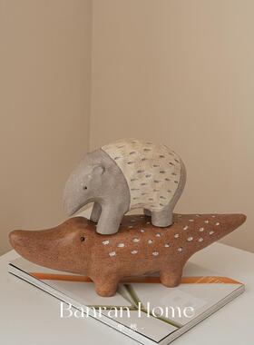 创意树脂动物摆件博古架覆古客厅玄关酒柜摆设家居饰品工艺品装饰