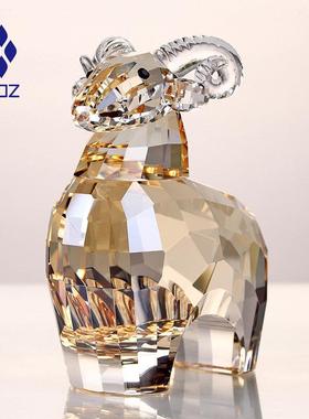 水晶摆件羊十二生肖卡通动物高档生日礼物创意现代简约轻奢装饰品