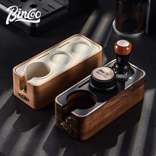 三件套式 粉收纳c锤器5布压实木in底座o 咖啡粉mmo压B意粉58mm1粉