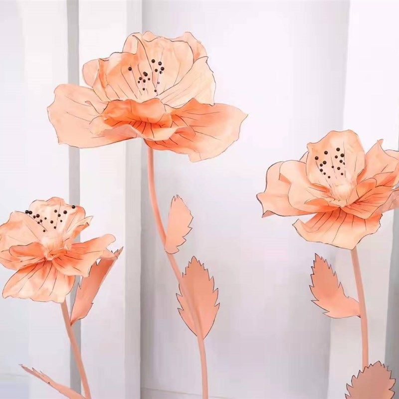 新款手工立体纸艺水墨花描边花婚庆路引橱窗陈列商业活动装饰道具,节庆用品/礼品,路引,淘宝优惠券,粉丝福利购,淘宝优惠卷