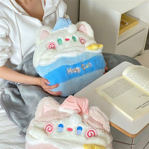 抱抱猫咪晚安抱枕被子两用车载车内靠枕二合一办公室宿舍午睡枕头
