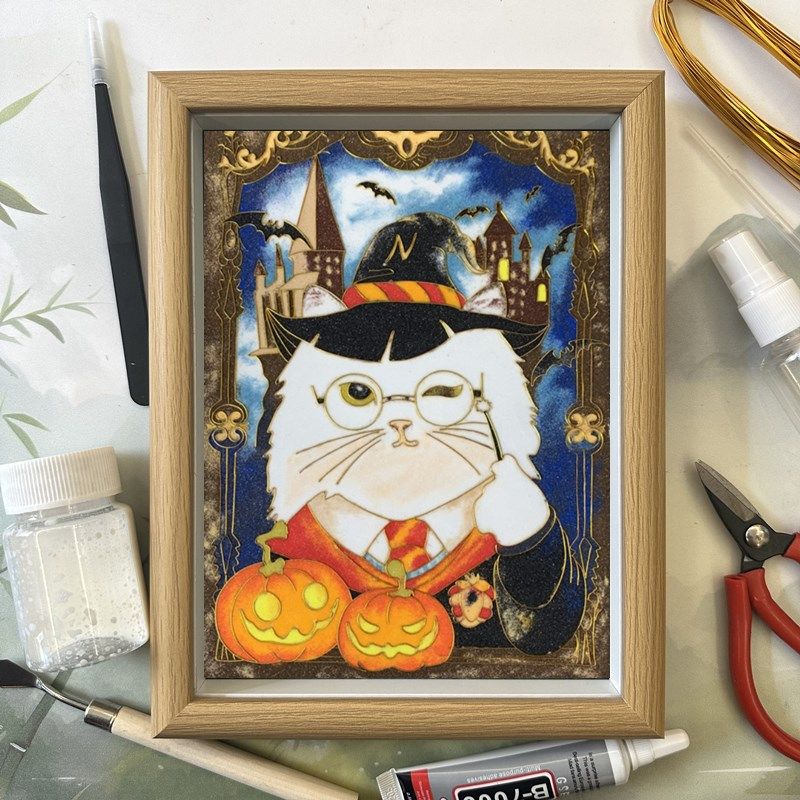 小清新猫咪立体相框掐丝珐琅画diy入门级亲子创意活动装饰礼物,特色手工艺,景泰蓝,淘宝优惠券,粉丝福利购,淘宝优惠卷