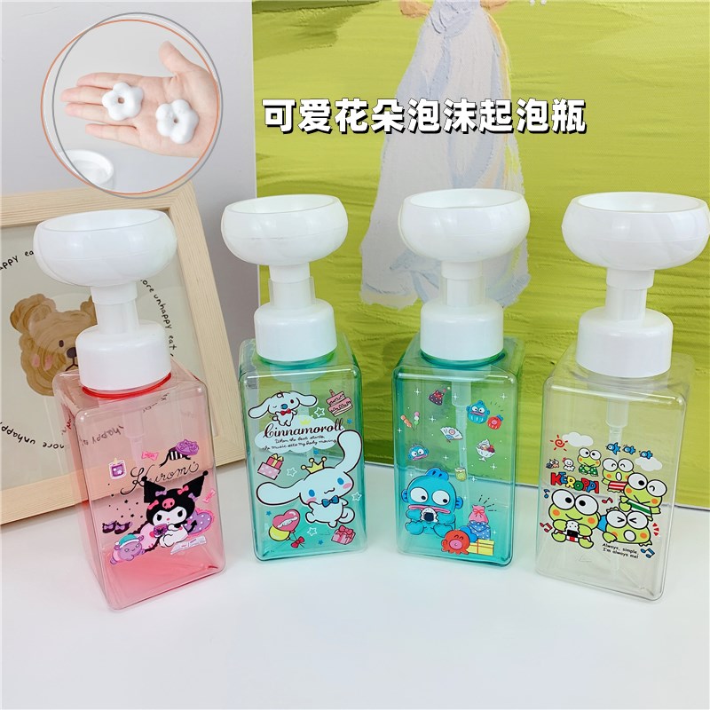 日系可爱丑鱼花朵造型起泡瓶汉顿丑鱼750ml不锈钢Y保温杯眼镜盒