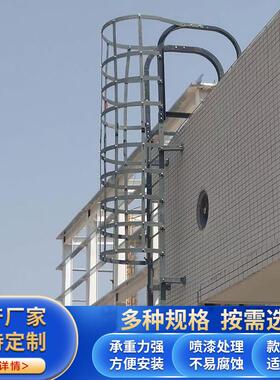 镀锌钢爬梯护笼平台厂房建筑工程直梯不锈钢玻璃钢消防外墙安全梯