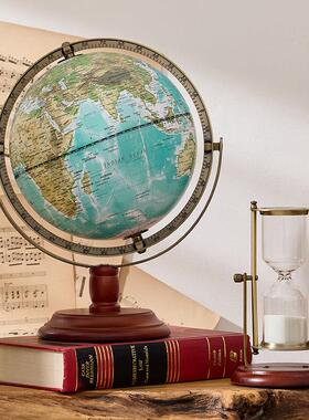欧式轻奢复古高清英文地球仪客厅办公室摆件家居装饰品礼品礼物