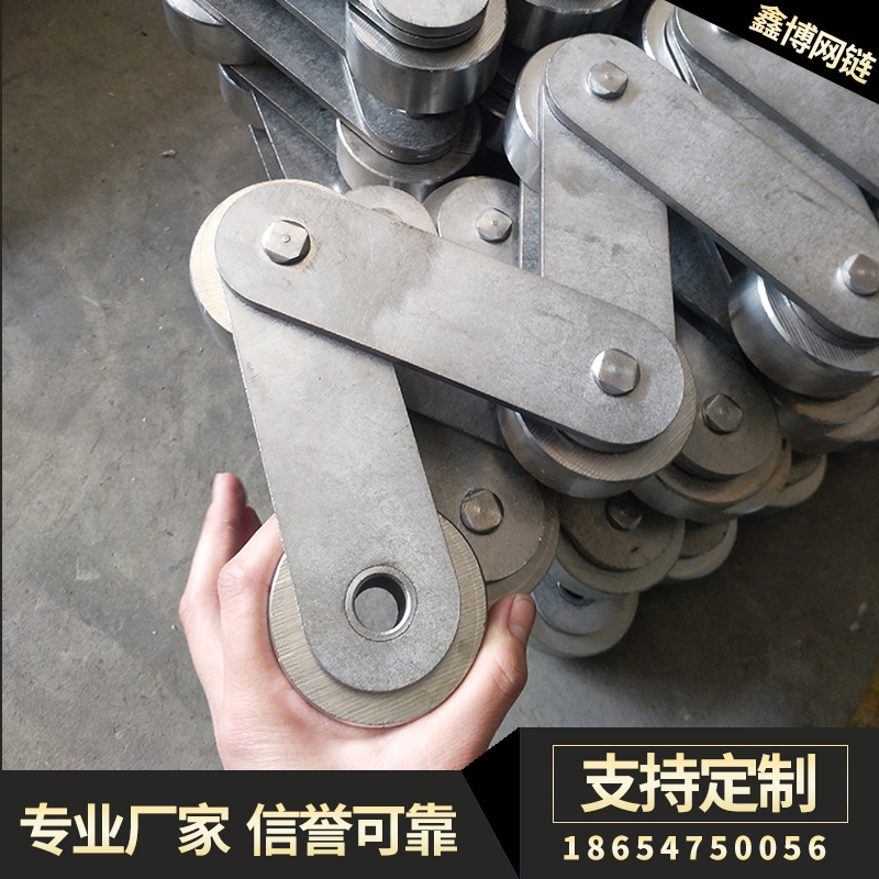 直销304不锈钢机械输送链非标异型链条单双排传动大滚珠工业链条