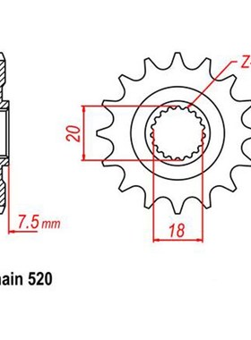 摩托车链盘配件 CR125R CR125 1987-2003 小牙盘链盘 小链轮 小齿