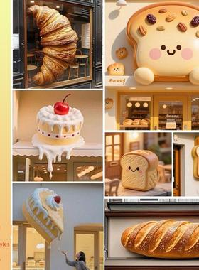 彷真蛋糕雕塑玻璃钢定制烘焙店引流装置甜品面包模型拍照打卡摆件
