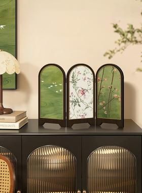 小清新绿飞燕桌面客厅屏风摆件画法式餐厅餐具柜装饰画