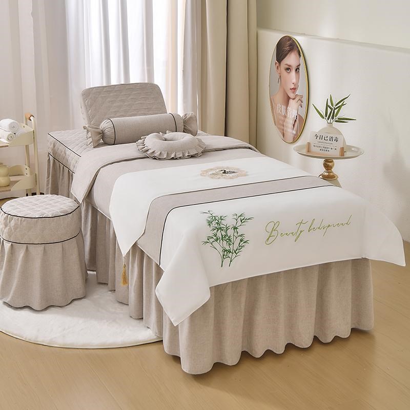 新款轻奢美容床罩四件p套高档轻奢美容院中医理疗洗头专用四季通