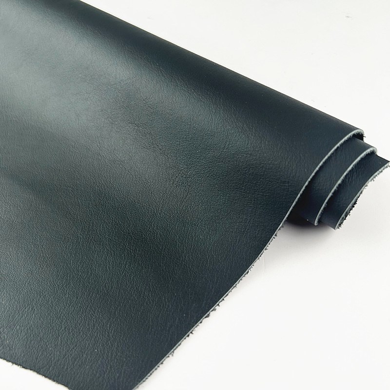 进口头层高档平纹纳帕牛皮皮料真皮黑色皮料沙发床U头软包整张牛