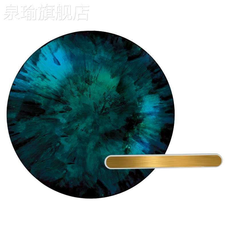 网红代轻奢入客厅现装饰l画v户面玄关卧室墙挂画晶瓷圆形ed灯发光图片