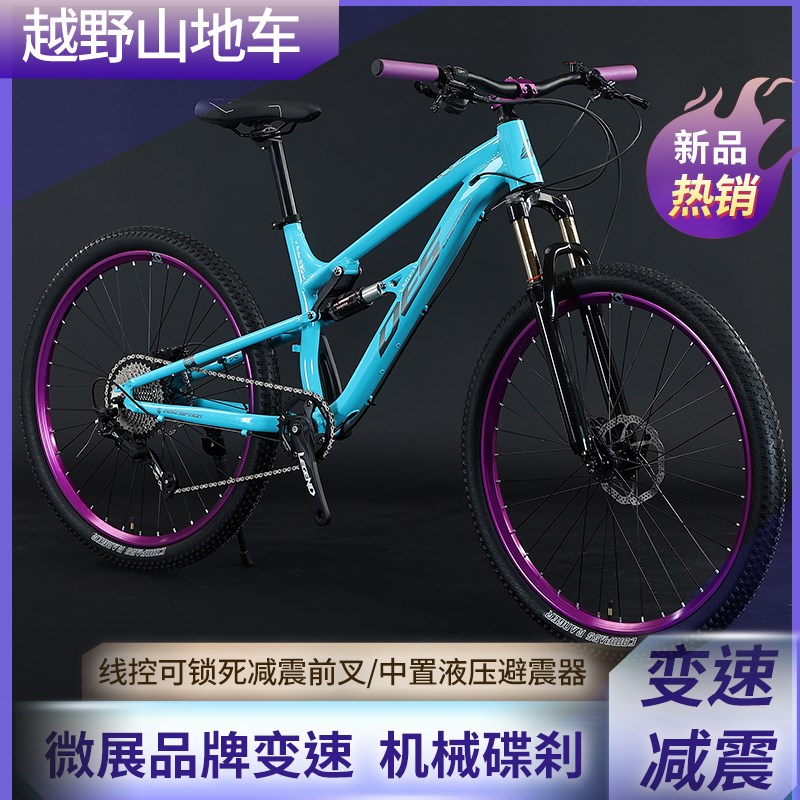 DES铝合e金软尾变速山地自行车男女双减震油压越野单盘青少年学生