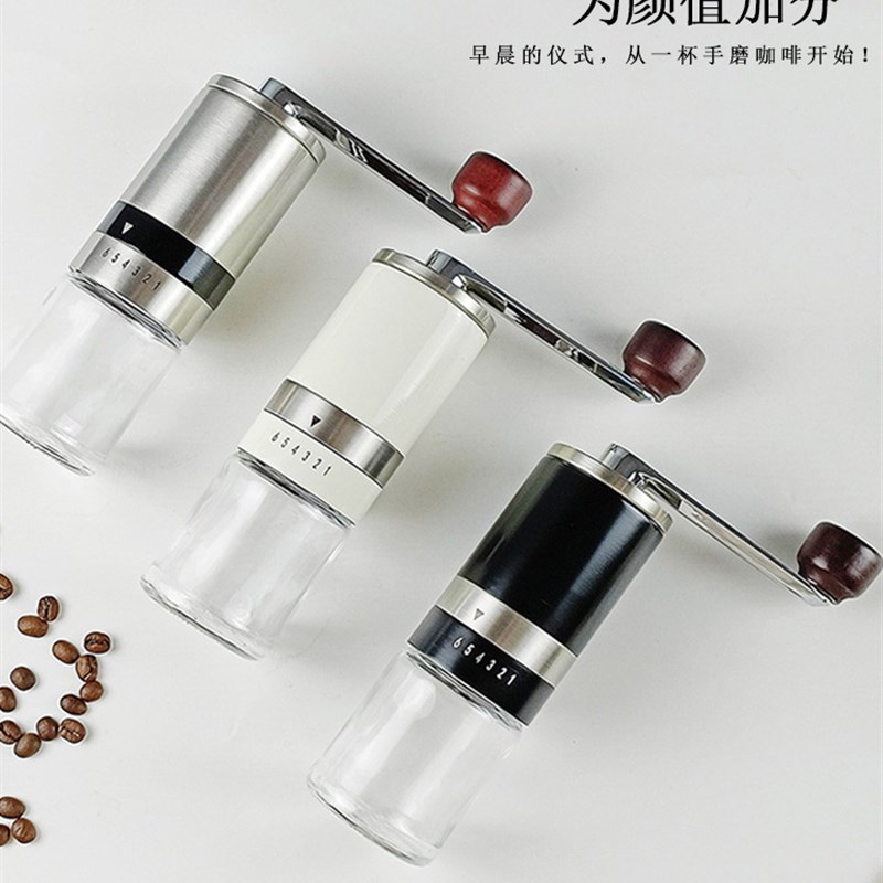 手摇咖啡磨豆机咖啡豆研磨器具家用小型H不锈钢手动磨粉机水洗便