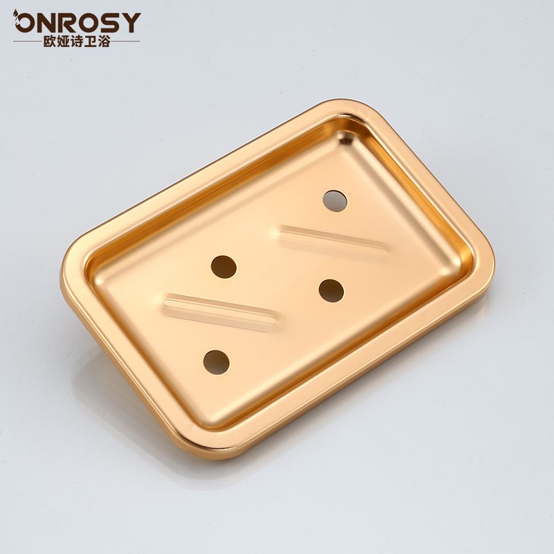 仿古太空铝肥皂盒架壁挂免打孔卫生间置物架欧S式浴室金色香皂盒