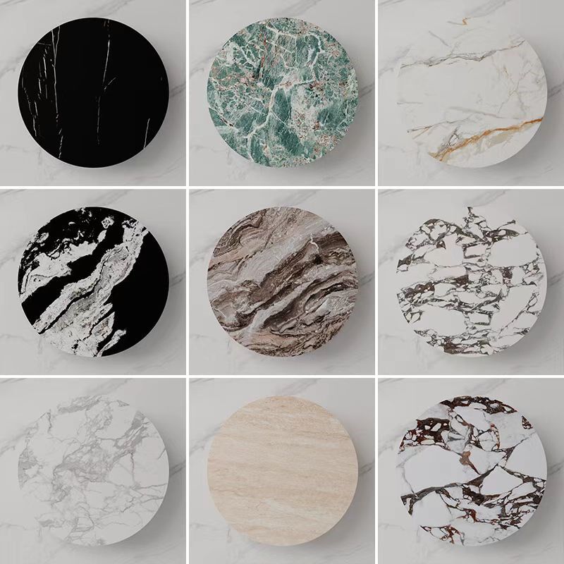 圆桌家用c岩板台面定制餐桌旋转桌面大理石材茶几面板圆形转盘订