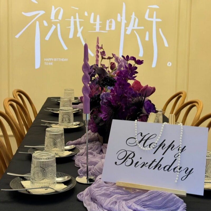 氛围感创意个性布置西餐厅桌面装饰kt板女孩生日桌面摆件KT板布置