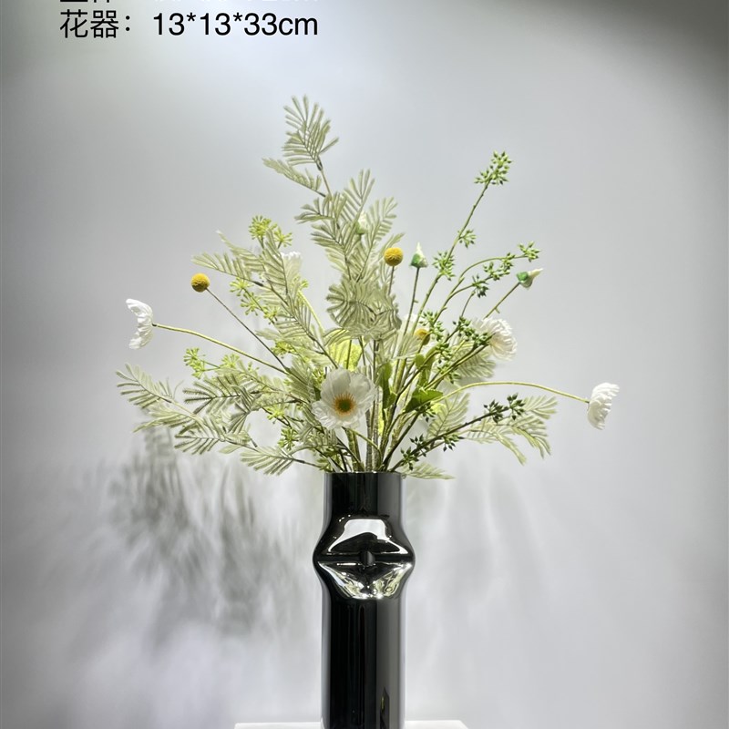 迦南现代轻奢样板房售楼处酒店茶几餐桌厨房吧台家居饰品仿真花艺