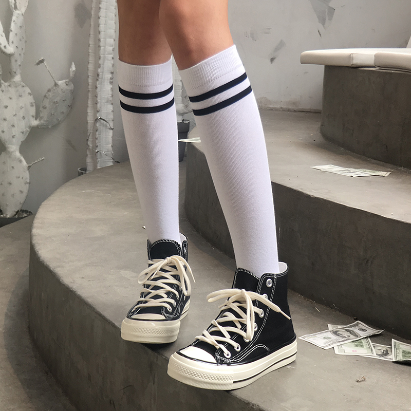 小腿袜jk黑色长筒夏季中筒袜子女半高筒日系及过膝潮长腿is薄款