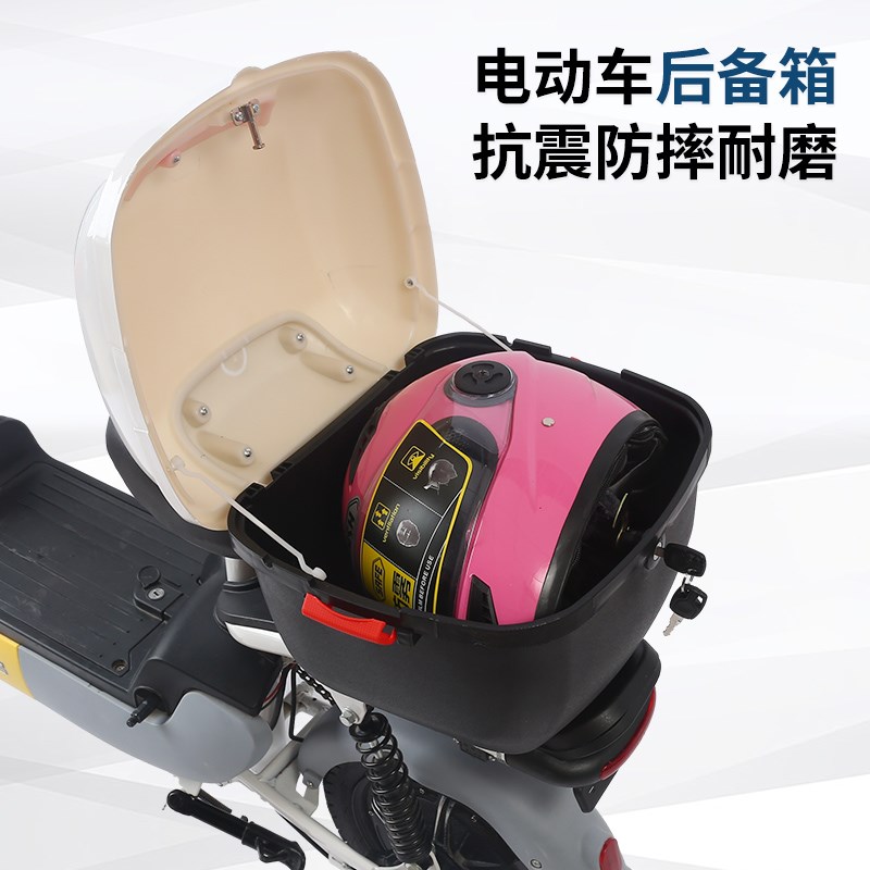 新国标通用电动车后备箱大容量电瓶车后座储物箱拆掉靠背安装尾箱