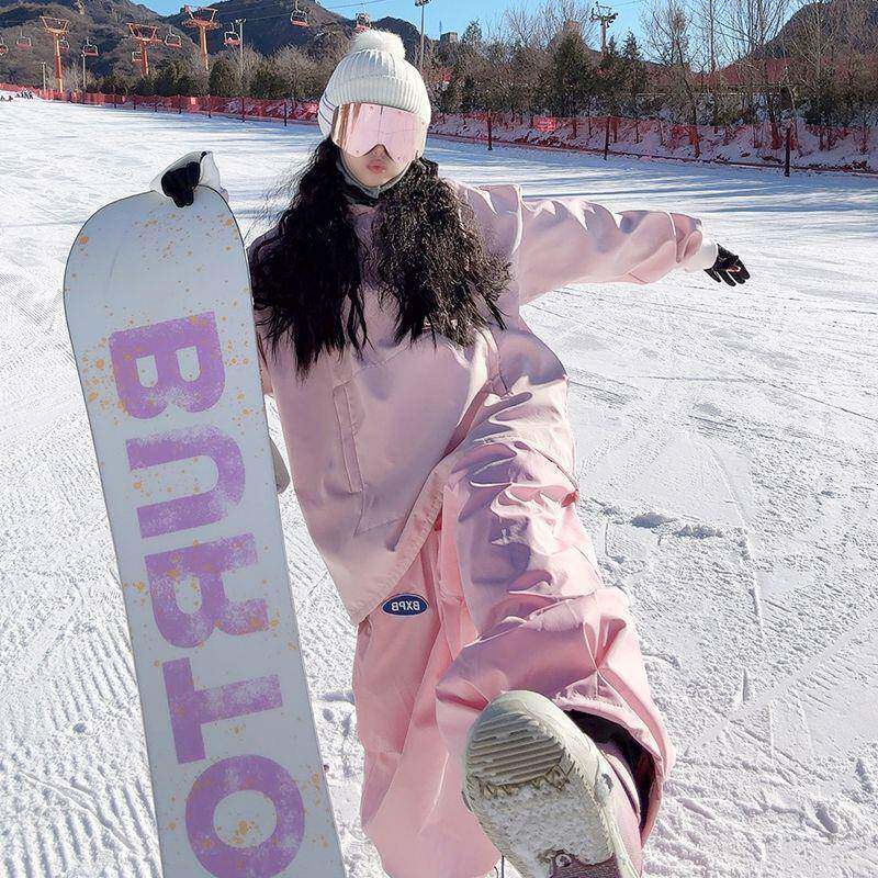 禾木滑雪运动滑雪服套装户外防风防水滑雪裤单双板可爱兔子滑雪衣