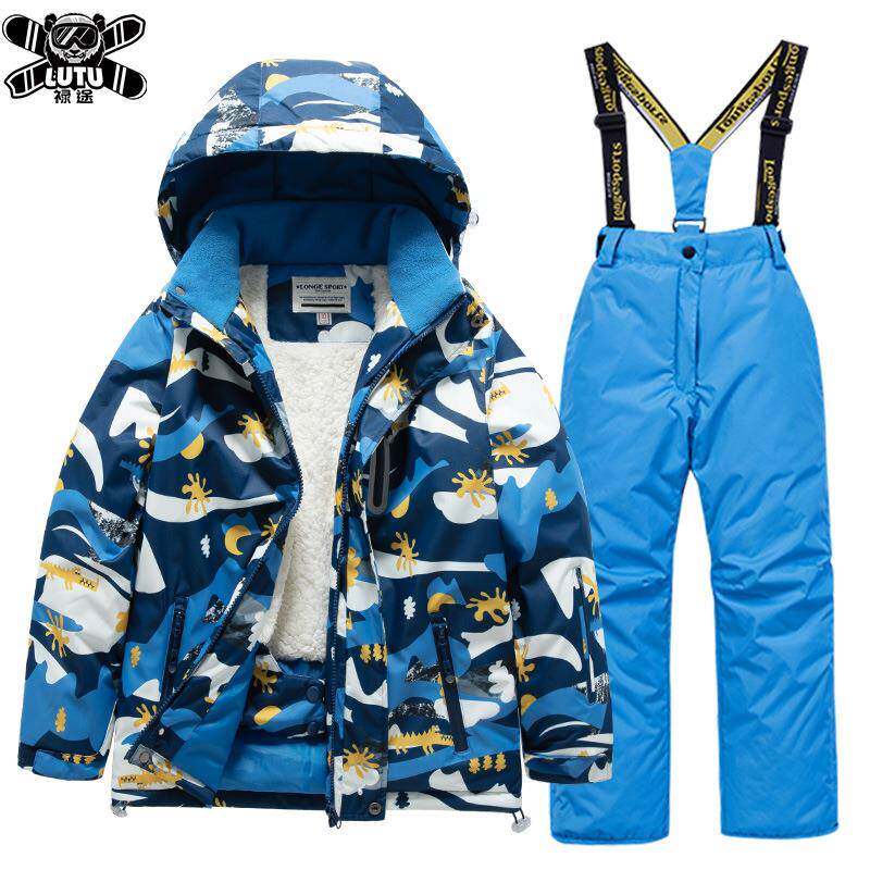 儿童滑雪服套装女童户外加厚防水防风保暖男童宝宝滑雪衣裤装备潮