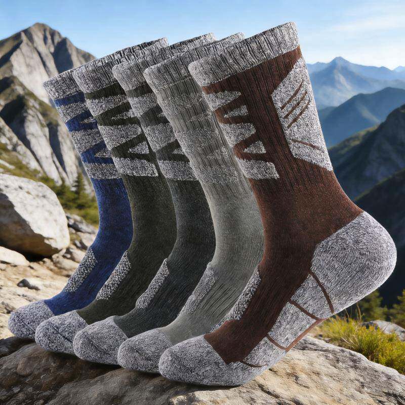 秋冬季加厚登山滑雪袜户外袜子外贸男生运动袜毛圈加厚精梳棉