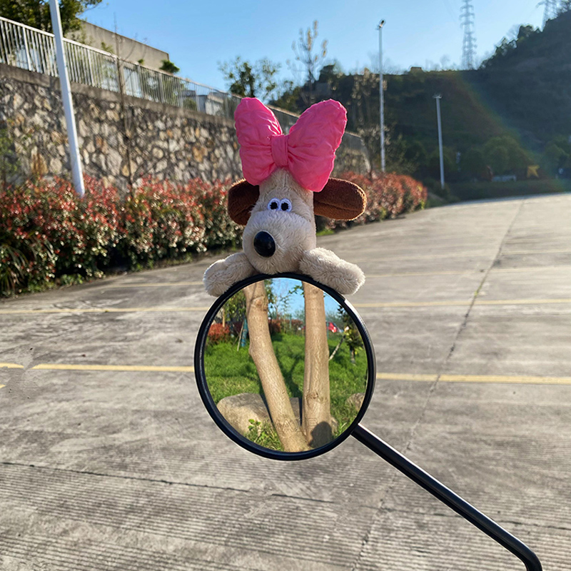 飞行员掌门狗电动电瓶车装饰品摩托后视镜公仔小配件挂件可爱玩偶