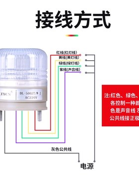 LE-5002小型常闪一体三色报警灯警示讯号灯机牀指示灯12V-220V