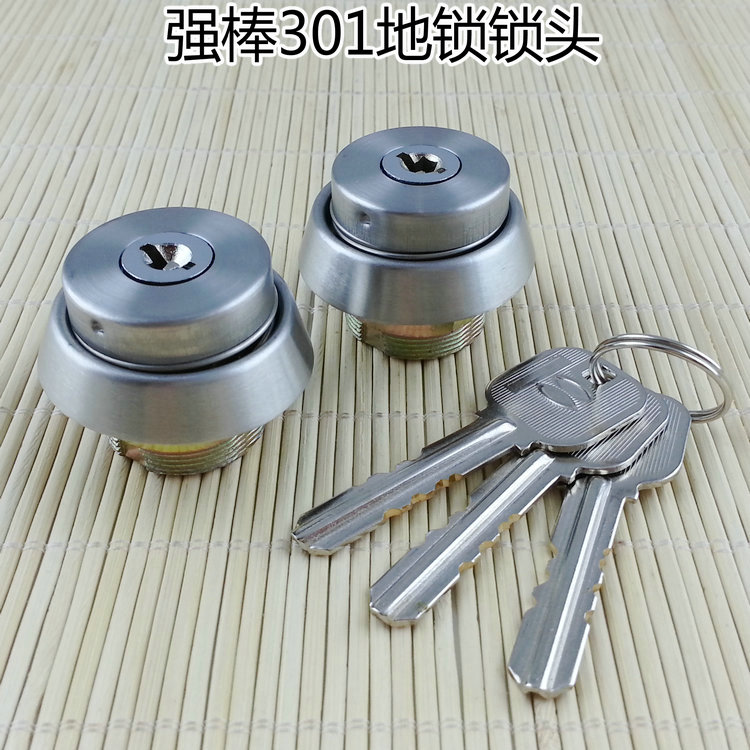 促销价强棒地锁/有框玻璃门地锁/玻璃门锁/不锈钢玻璃锁/301双头