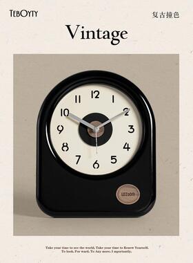 Tebo法式覆古客厅桌面时钟简单装饰入口电视柜大气桌面装饰黑色和