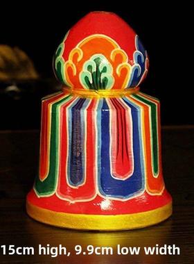 尼泊尔工艺不丹木雕彩绘莲花底座 招财箭底座 招财幡配饰摆件包邮