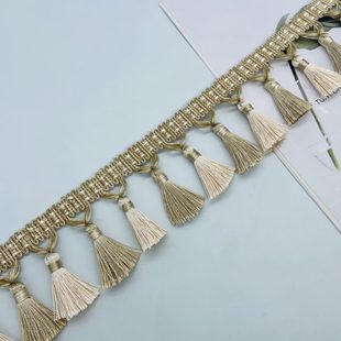 窗帘花边欧式 饰沙发琴罩辅料 短款 精致小流苏吊穗吊球高密度侧边装