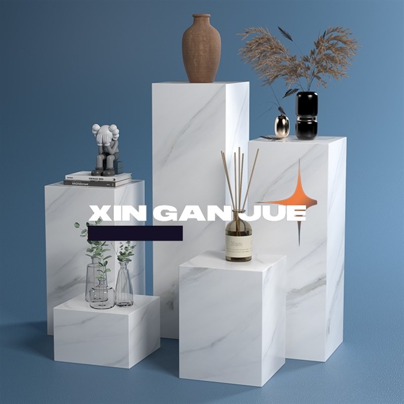 正方体橱窗仿大理石烤漆展v示台立柱商业会展木质长方体摄影道具