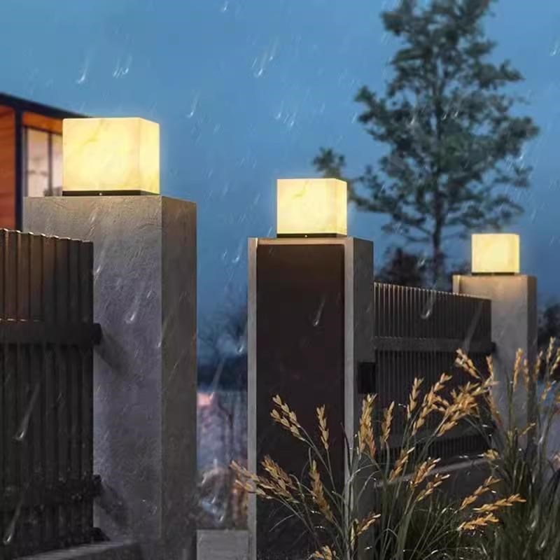 柱头灯太阳能户外防水庭院围墙z灯别墅大门柱子灯花园立柱门灯接