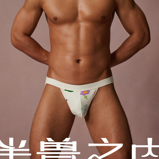 性感可爱丁字裤 半兽之内 双丁内裤 情迷花间男士 低腰抗菌 亲密爱人