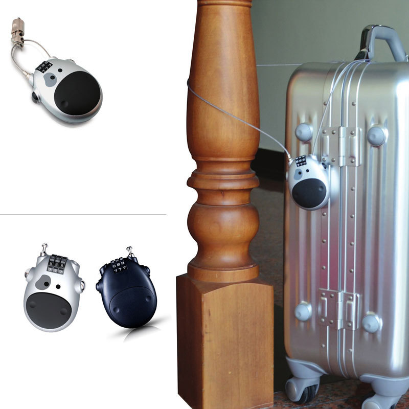 头盔锁电动车自行车钢缆密码锁防盗锁行李箱固定锁背包锁