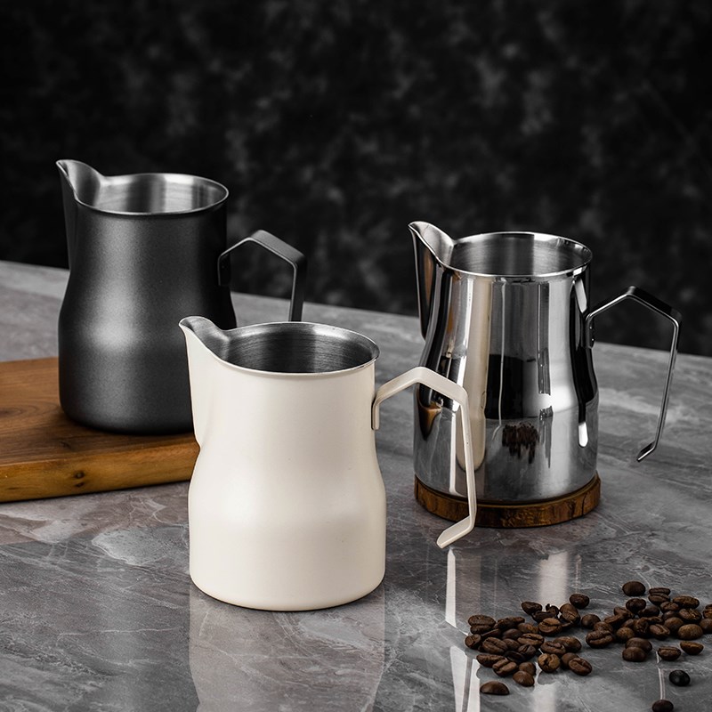 意式咖啡打奶杯家用304不锈钢拉花杯 大肚打奶泡缸拉花压纹拉花缸