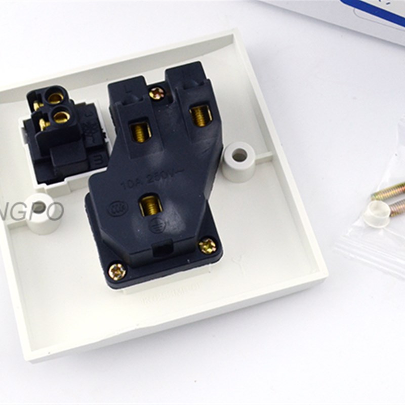 包邮松易二三插电源插座带开关面板1开五孔插座23极86型暗装单开