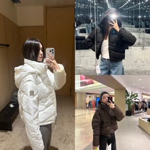 美国代购ALO运动高领保暖防寒假两件短款外套棉服连帽加厚羽绒服