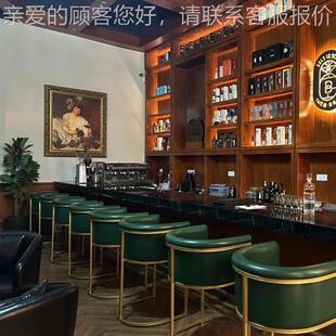 岛酒吧轻奢吧台椅高脚高见描述凳清吧商用前台吧台椅子靠椅台吧椅