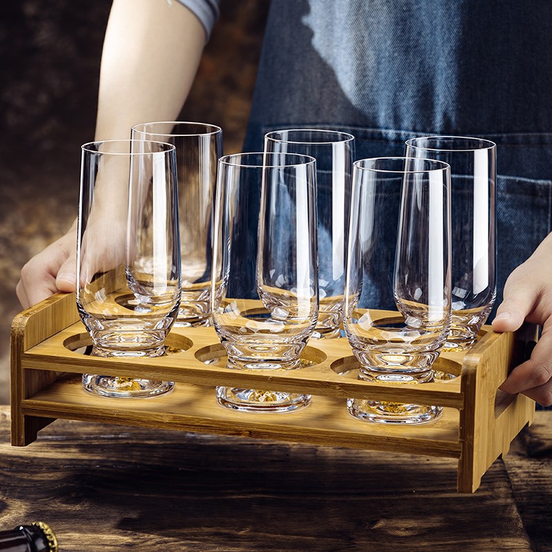 大容量啤酒杯家用水晶玻璃精酿扎啤杯子轻奢高档网汁杯套装