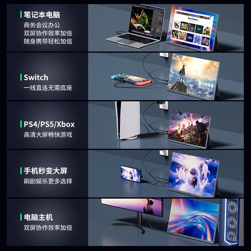 AZOPA阿卓帕便携显示器15.6英寸4K副屏笔记本电脑手机扩展屏幕