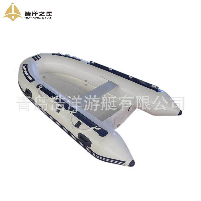 RIB330A33米玻璃钢.底华橡皮艇豪快艇海钓专璃用艇玻钢冲锋舟钓鱼