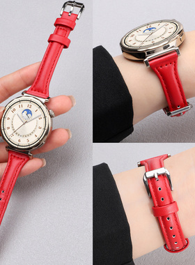 适用于荣耀手表GS5表带真皮小蛮腰腕带荣耀fit智能运动手表IVY-B39细款皮质时尚表链活力版雅致版高级替换带