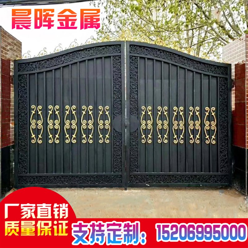 铁艺大门农村大铁门别墅院子双开四开家用乡村对开门铁大门庭院门