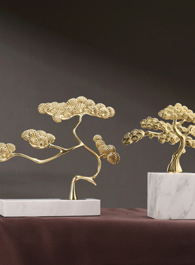 高档轻奢摆件金属招财办公室样板房别墅展示柜装饰品新房乔迁礼品