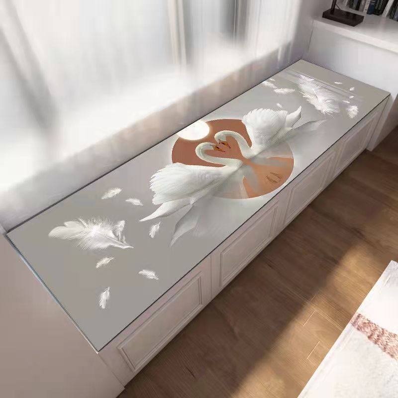 飘窗垫新中式高端四季通用窗台垫子阳台落地窗防滑毯长条飘窗地毯