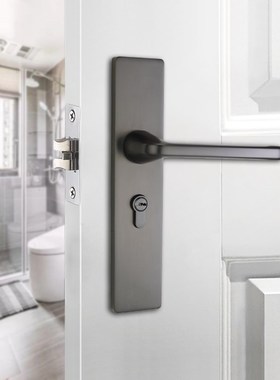 单舌门锁卧室静音室内木门锁体黑色房间房内家用简约房间双舍门锁